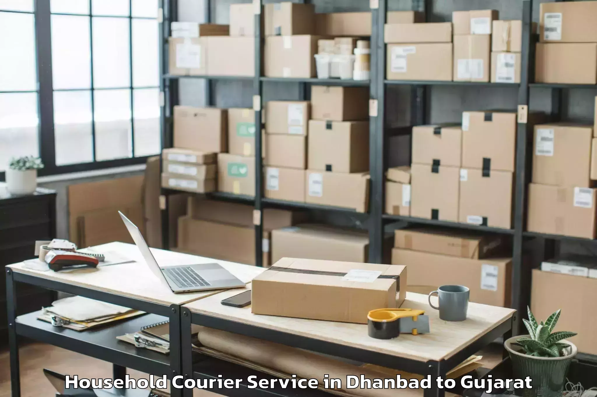 Quality Dhanbad to Halvad Household Courier